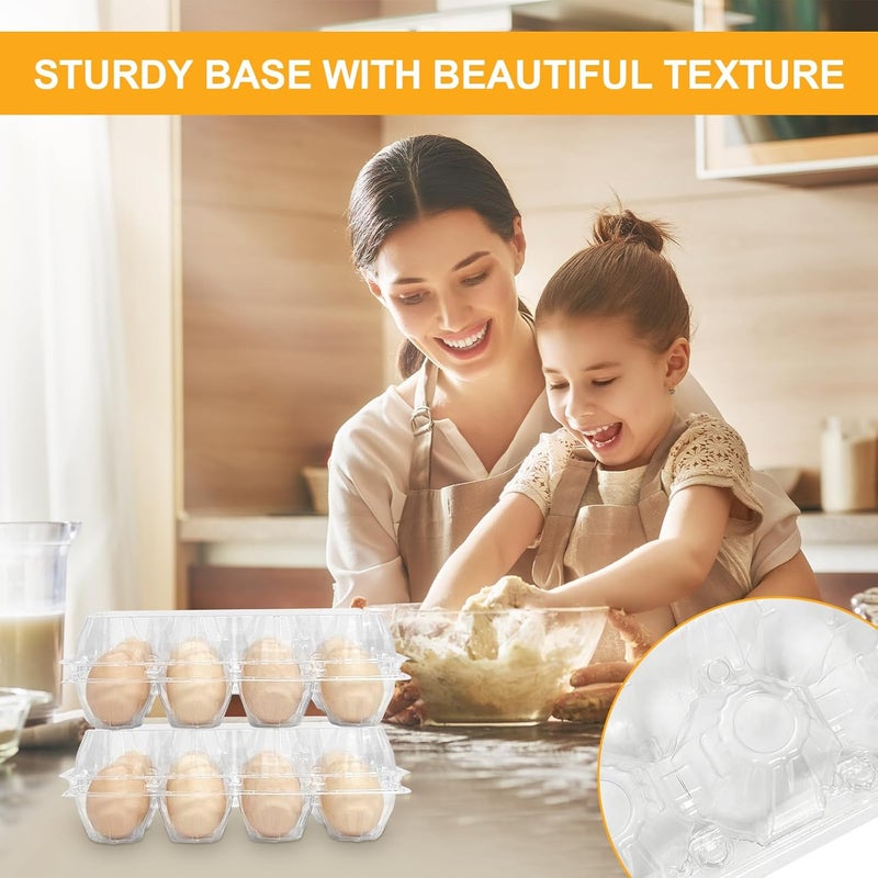 Pintuson 40 Pack Jumbo Egg Cartons 12 Count - Duck Plastic Egg Cartons Cheap Bulk Large 1 Dozen -,Clear Empty Chicken Egg Carton for Fresh Duck Eggs - Image 5